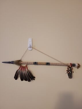 Handcrafted Canada Indigenous Aboriginal Feather Dance Wand Wall Decor